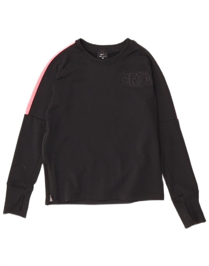 Nike Boys Dri Fit Graphic Sudadera Jumper 10-11 años Mediano Negro