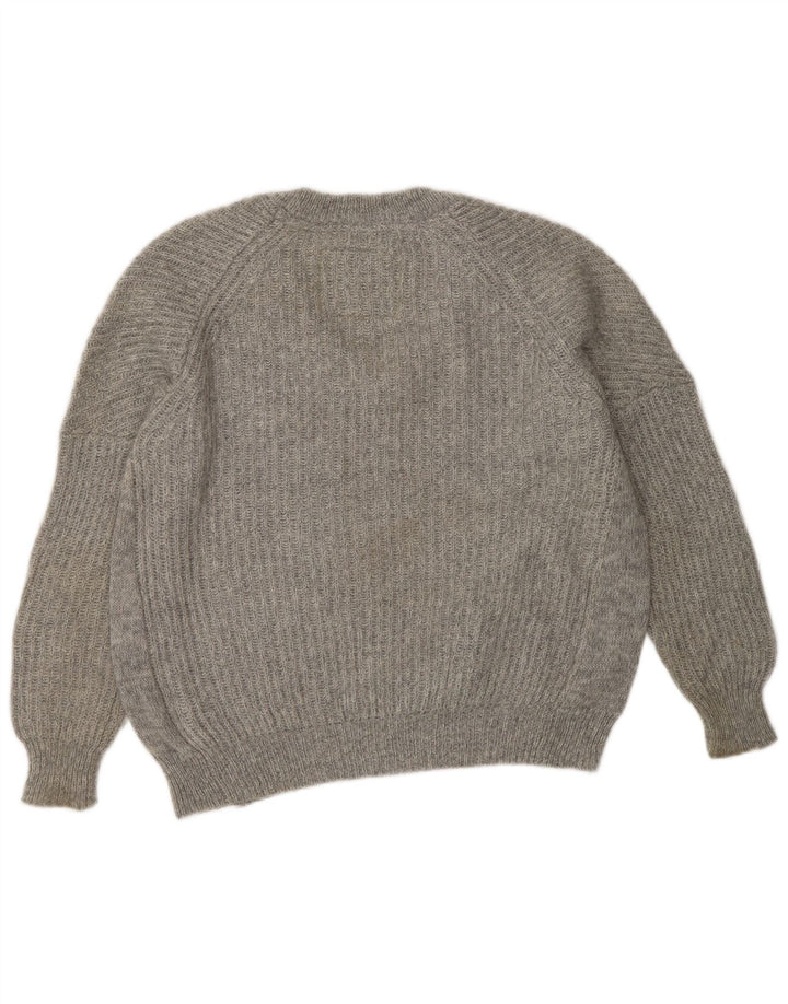 Jack Wills Jersey con cuello en V para mujer UK 8 Small Gris Poliéster