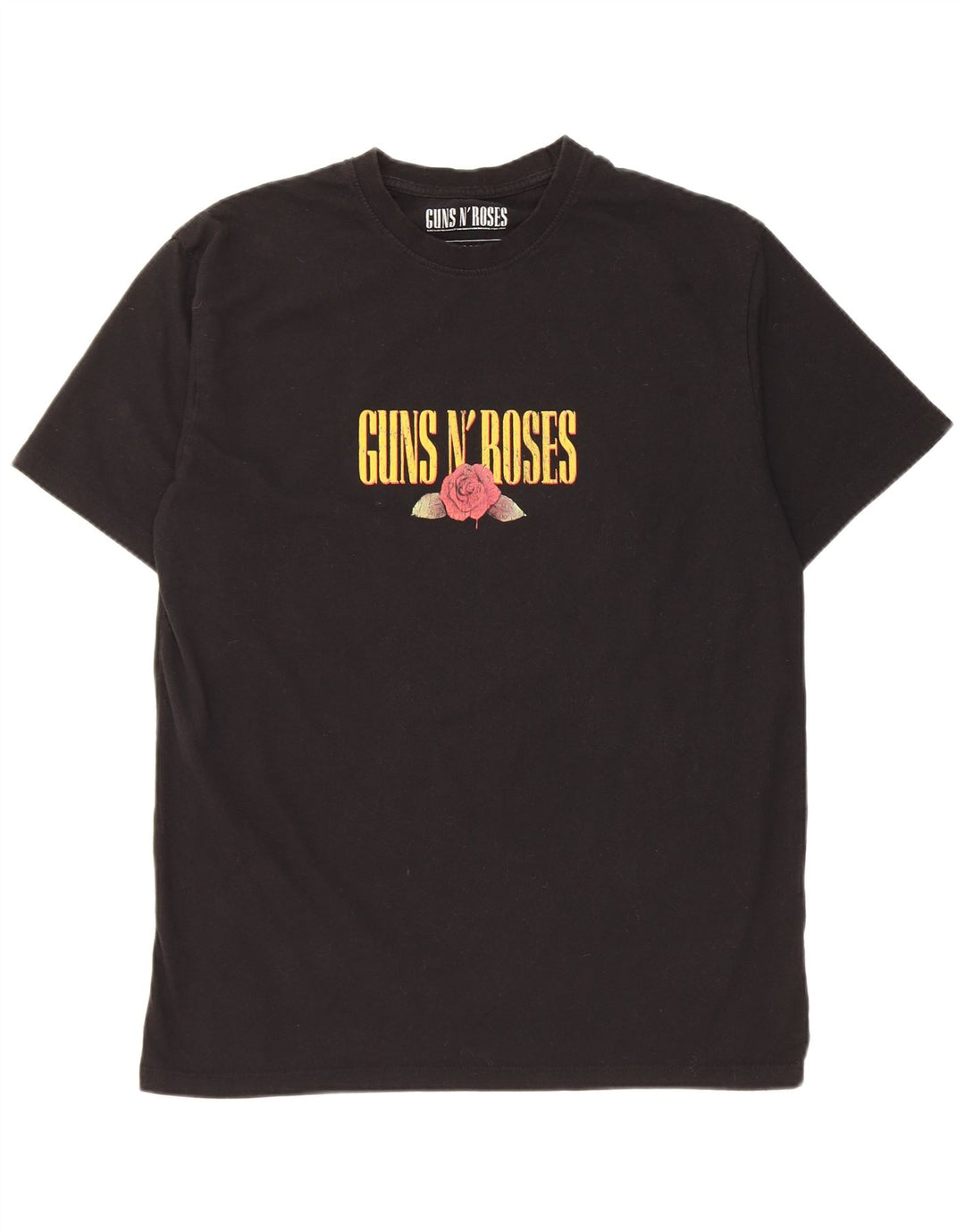 Pull & Bear - Camiseta gráfica para hombre, parte superior mediana, poliéster negro