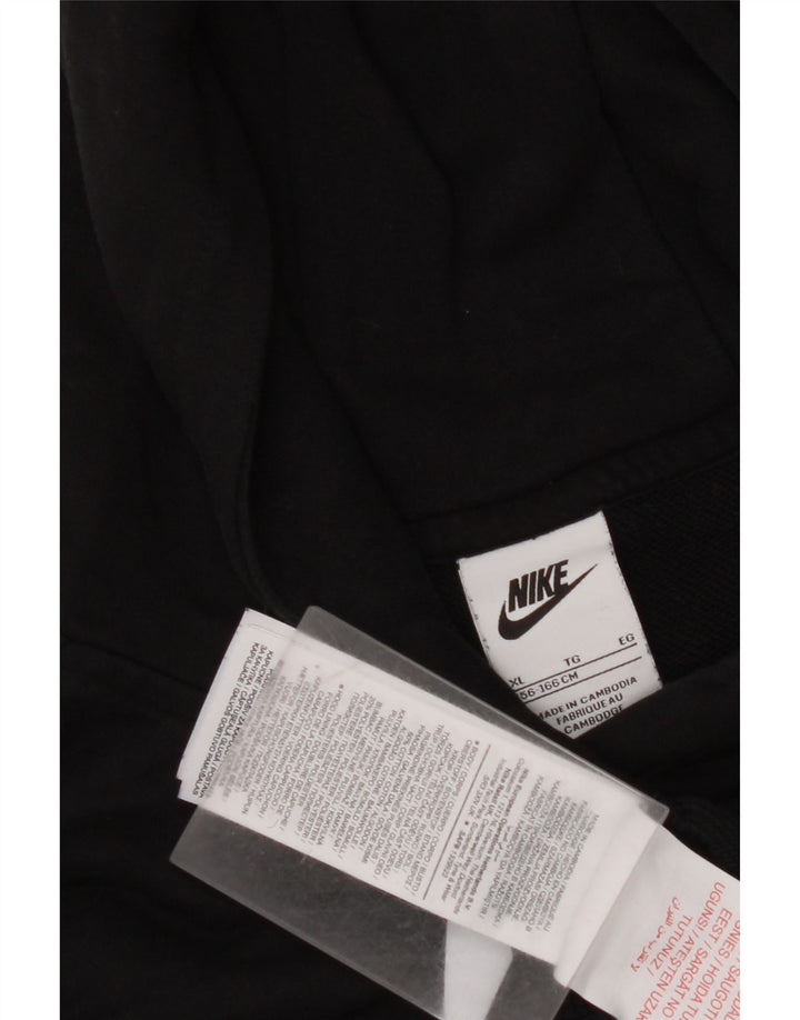 NIKE Sudadera con capucha para niñas Crop Graphic 13-14 años XL Algodón negro