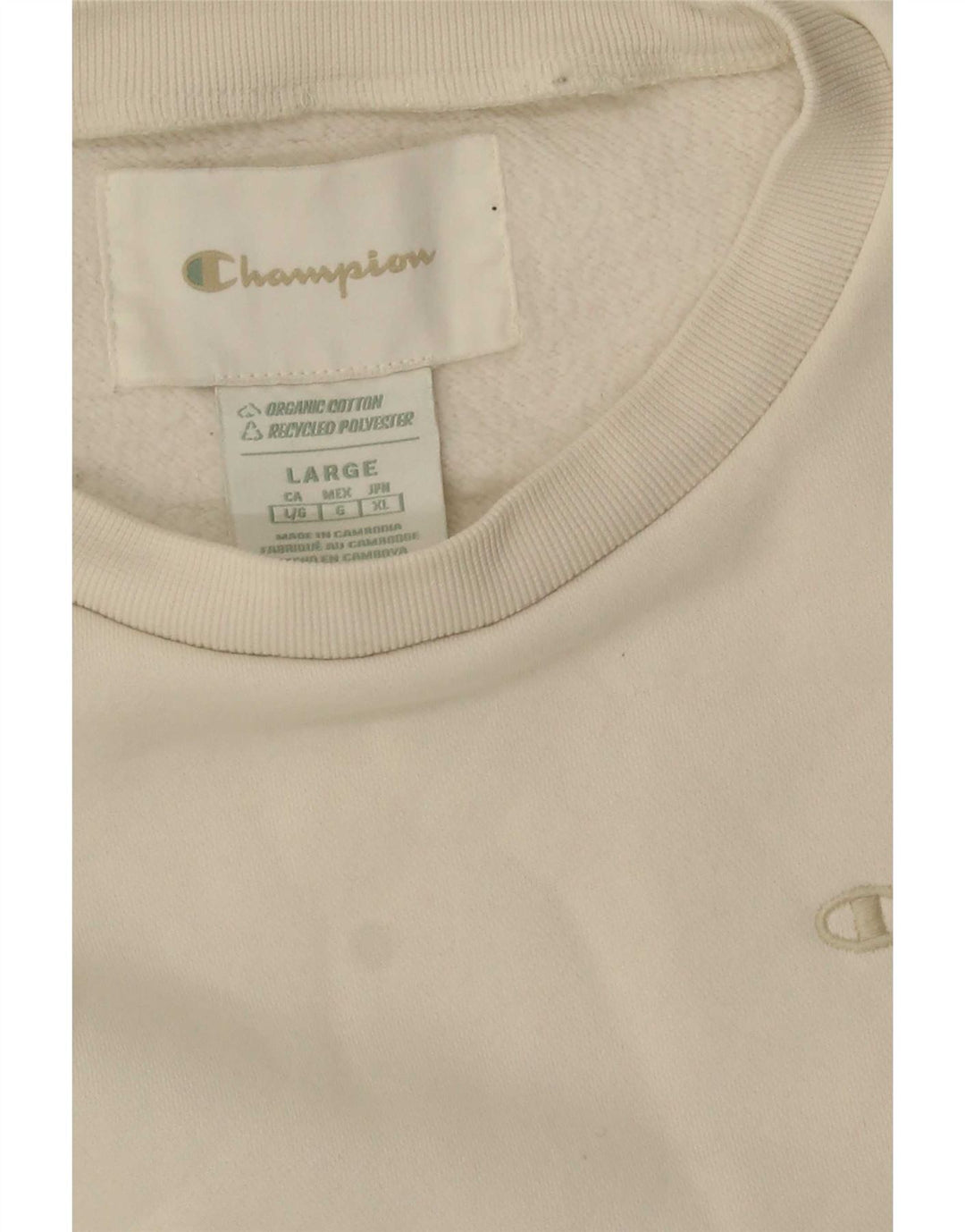 Champion Sudadera extragrande para mujer, talla 48, talla grande, algodón blanco roto