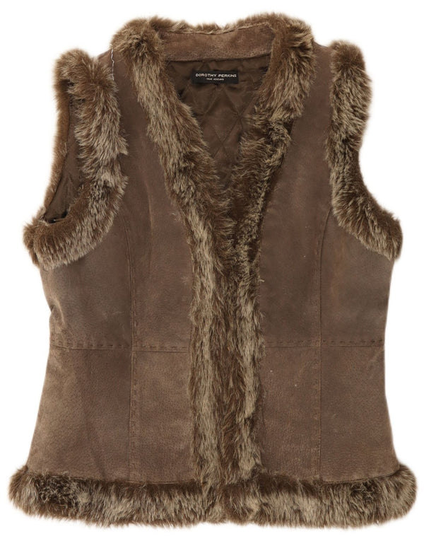 Dorothy Perkins Chaleco de ante para mujer UK 44 Ante marrón medio