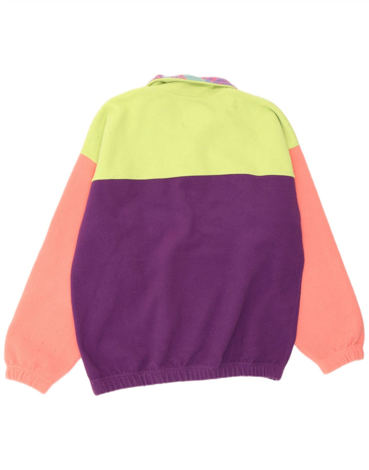 Benetton Jersey De Forro Polar Con Cremallera Y Cuello XL Poliéster Geométrico Multicolor