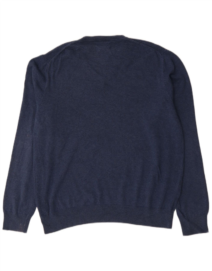 Marks & Spencer Jersey con cuello en V para hombre XL Algodón azul