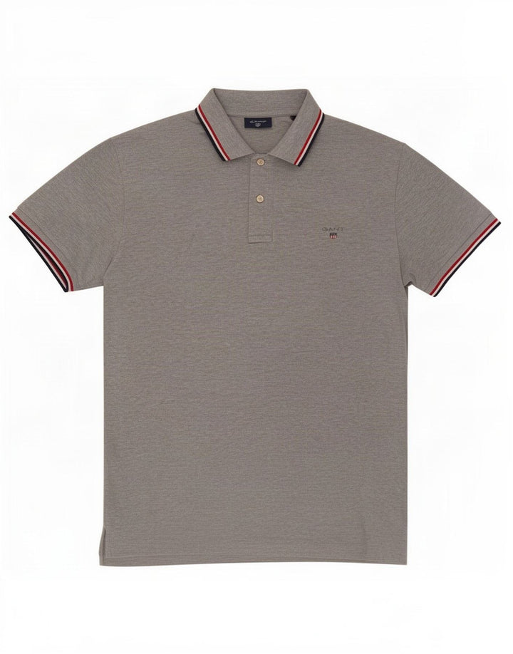 Gant Polo De Algodón Moteado Gris Medio Hombre