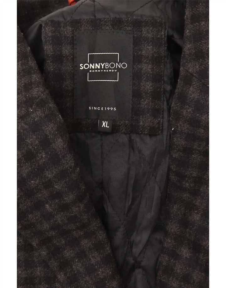 Sonny Bono Abrigo para hombre UK 42 XL Gris Vichy