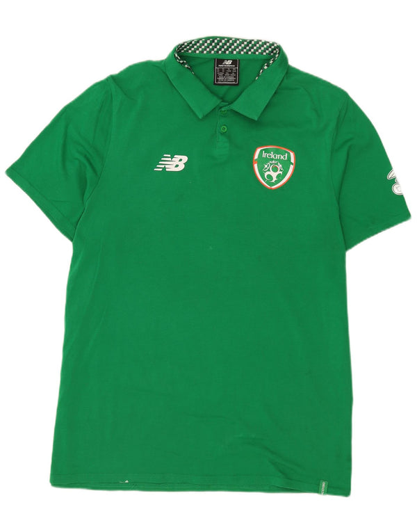 New Balance Hombre Irlanda Gráfico Polo XL Algodón Verde