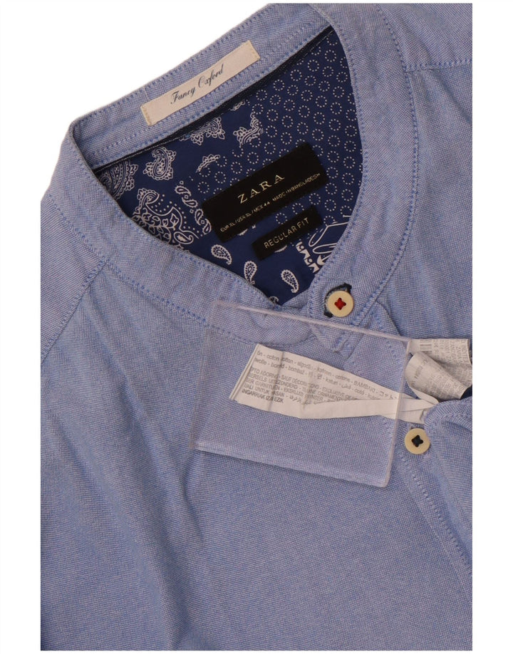 Zara Hombre Camisa Regular Fit XL Azul Algodón