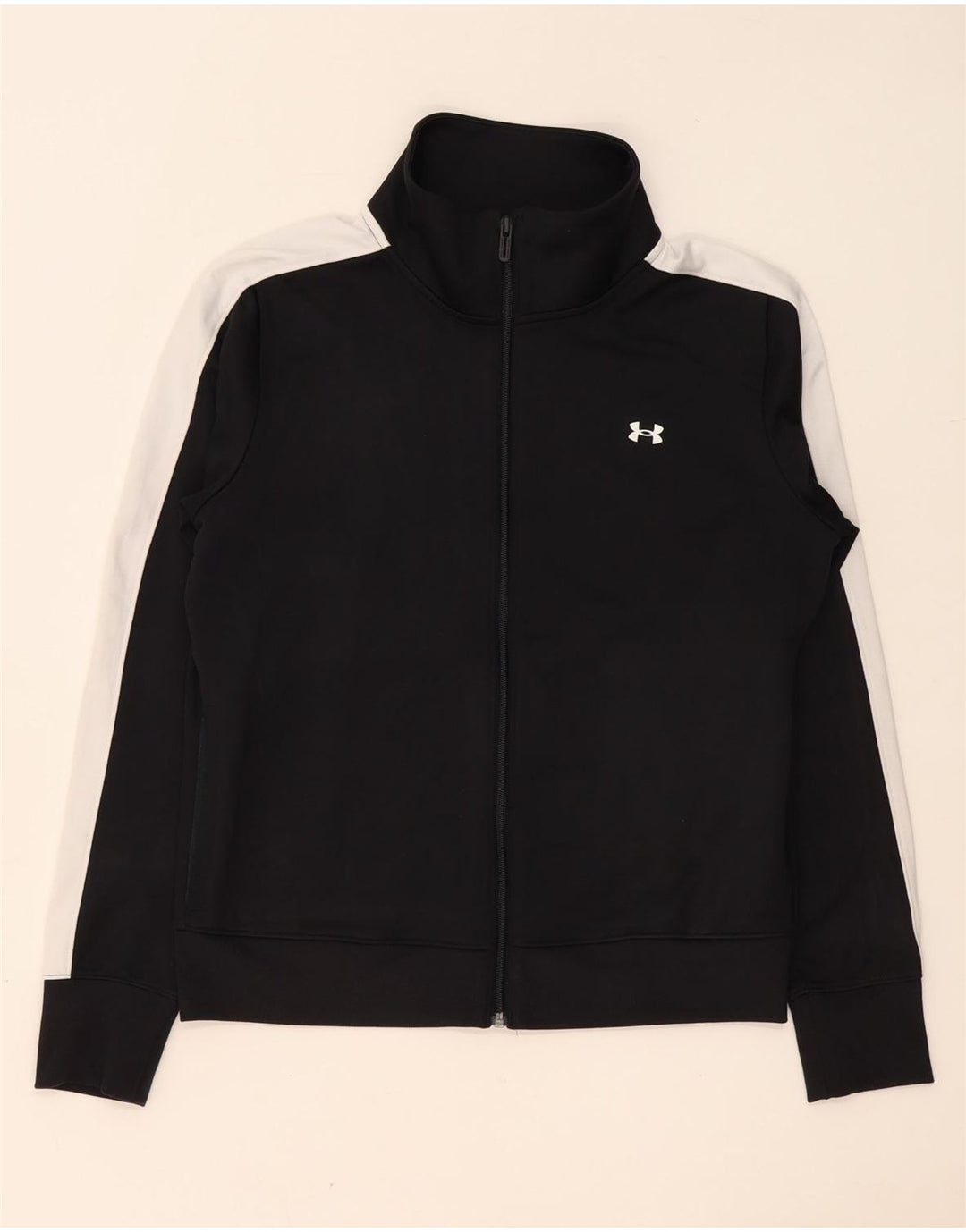 Under Armour Hombre Chándal Top Chaqueta Small Negro Colorblock Poliéster