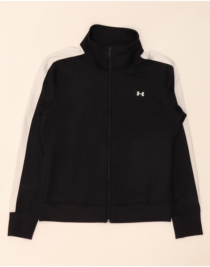Under Armour Hombre Chándal Top Chaqueta Small Negro Colorblock Poliéster