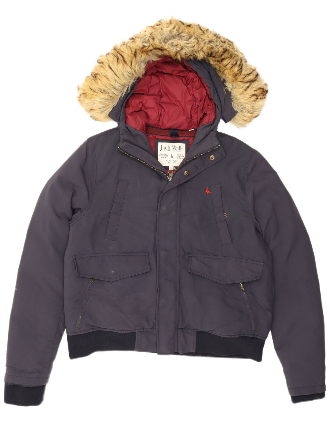 Jack Wills Chaqueta acolchada con capucha para hombre UK 38 Medium Azul marino