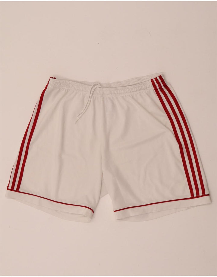 Adidas - Pantalones cortos deportivos para hombre, tamaño grande, poliéster blanco