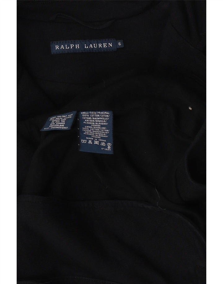 Ralph Lauren Chaqueta Blazer de 3 Botones para Mujer US 6 Mediana de algodón Negro