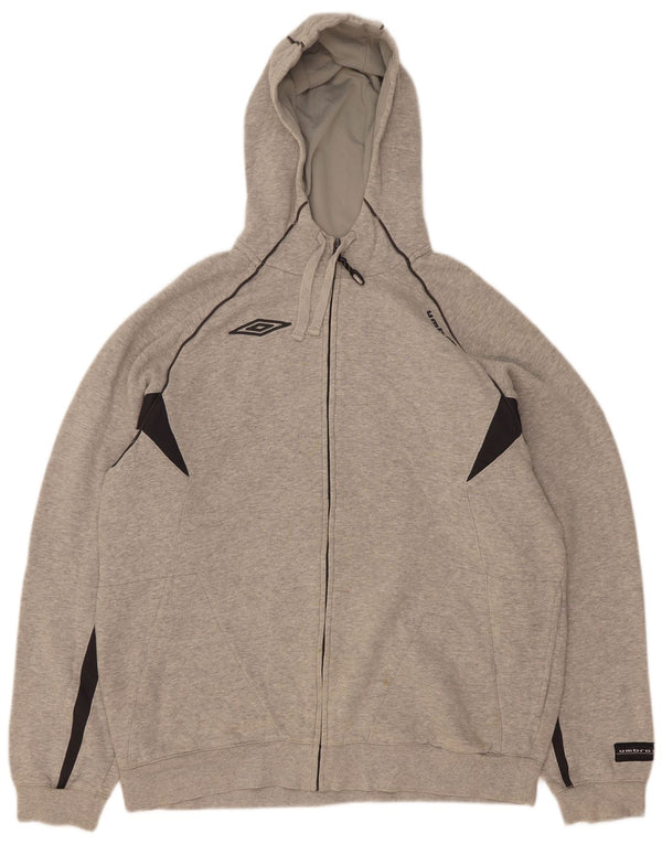 Umbro Sudadera con capucha y cremallera para hombre XL Gris Colorblock Algodón