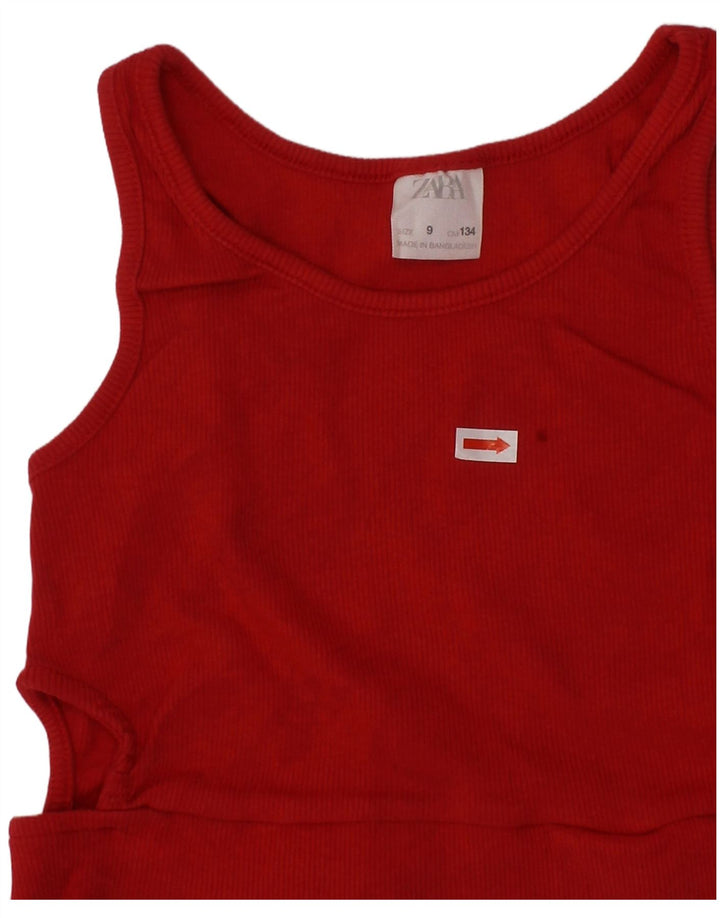 ZARA Blusa Niña Sin Mangas Top 8-9 Años Rojo