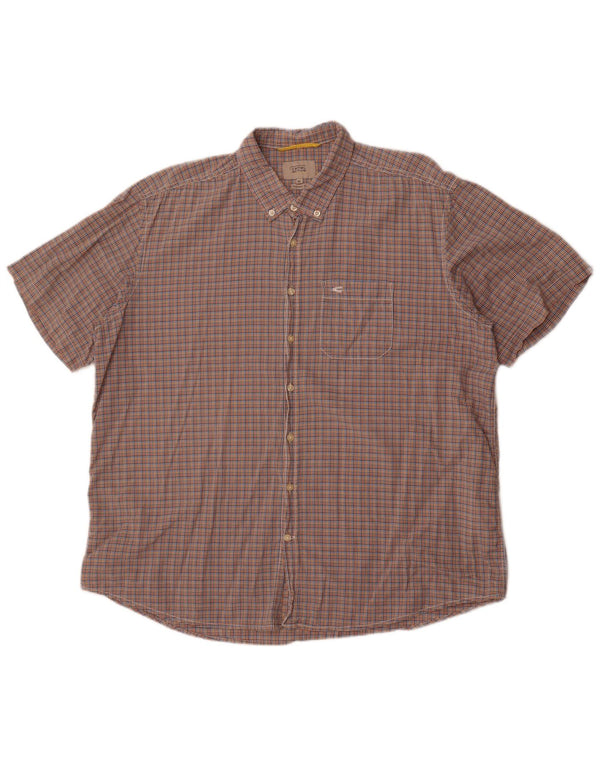 Camel Active - Camisa de manga corta para hombre, corte regular, talla 2XL, cuadros multicolores