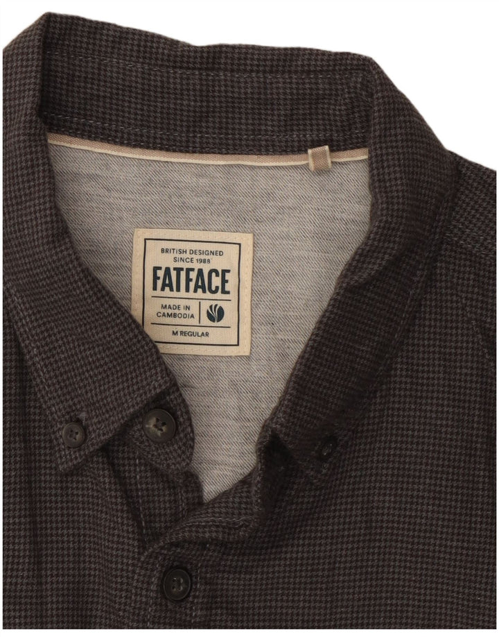 Camisa regular de hombre Fat Face de algodón con pata de gallo gris medio