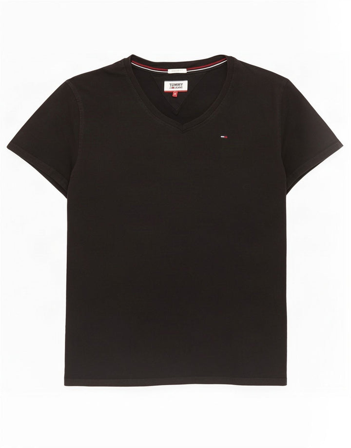 Tommy Hilfiger Camiseta Regular Fit para Hombre Top Mediano Negro