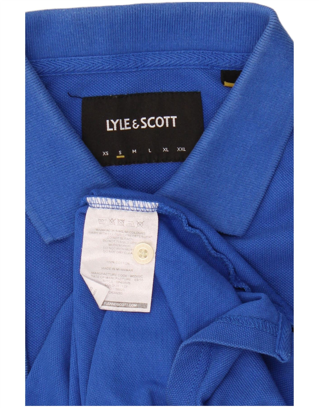 Lyle & Scott Polo para hombre pequeño de algodón azul