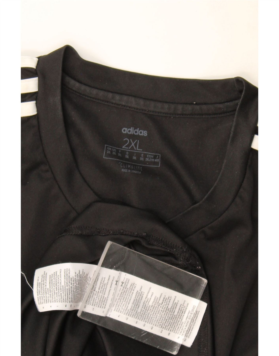 Adidas Mens Climalite Graphic Camiseta Top 2XL Negro Poliéster