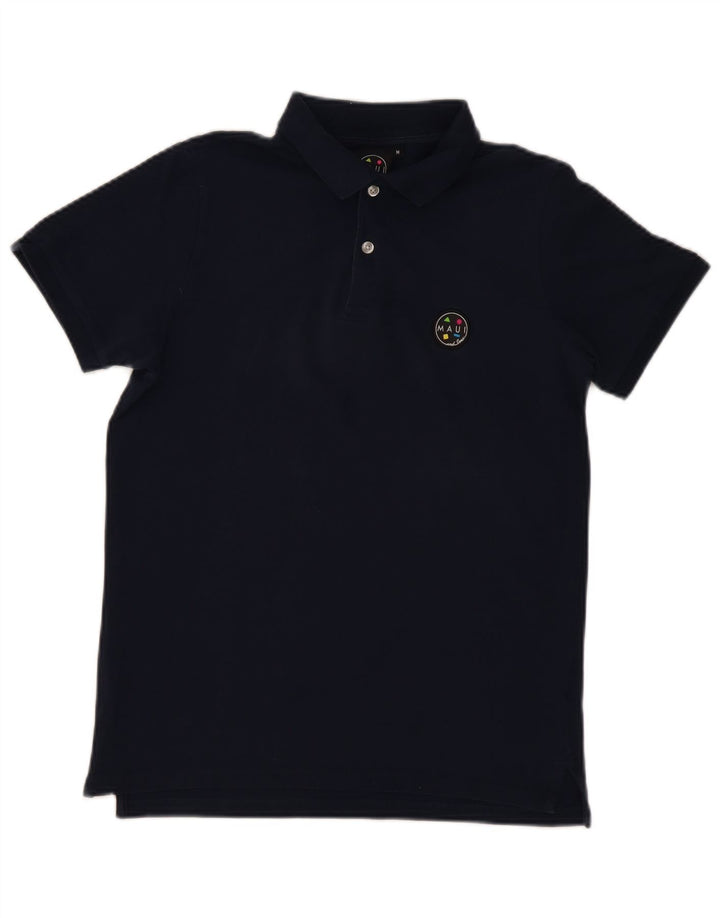 Maui and Sons Polo para hombre de algodón azul marino mediano