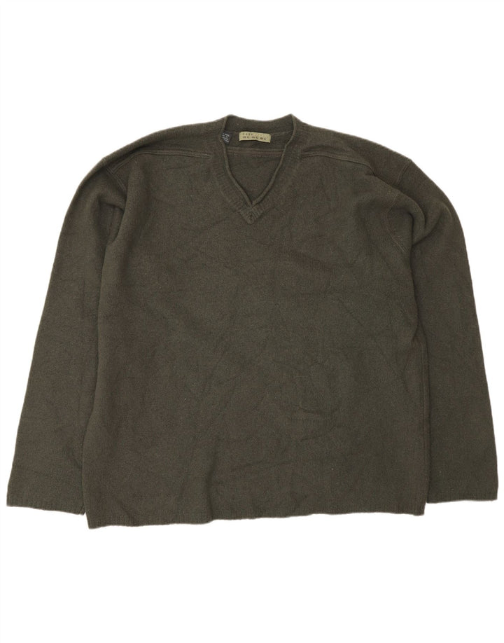 Zara Hombre Jersey Cuello Pico XL Lana Caqui