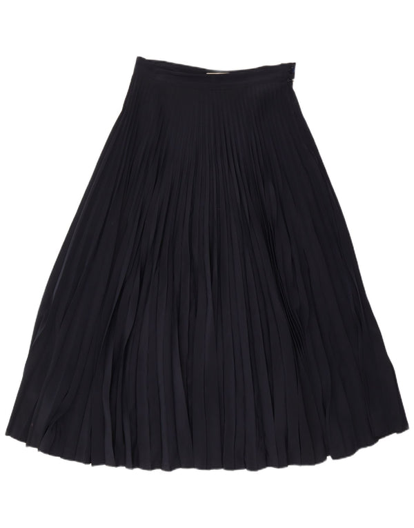 Max Mara Falda Plisada De Cintura Alta Para Mujer UK 14 Medium W20 Azul Marino