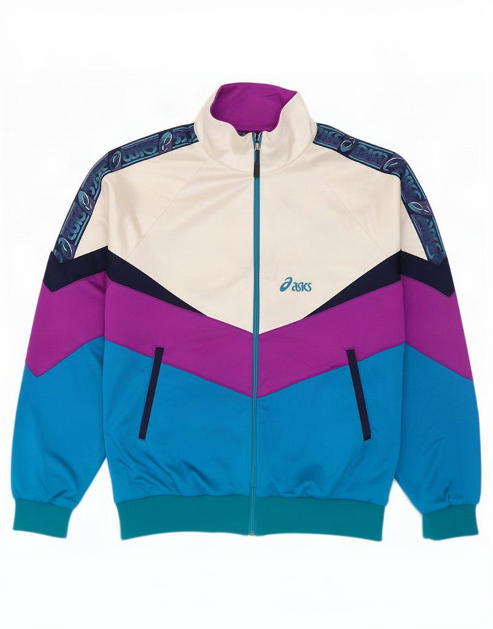 Asics Chaqueta de chándal gráfica para hombre IT 54 XL Bloque de color multicolor