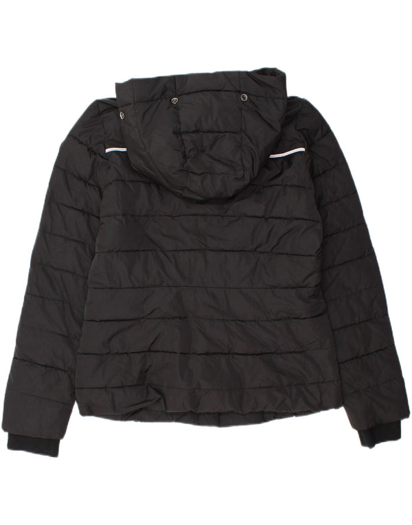 Superdry Chaqueta Acolchada Con Capucha Para Mujer UK 44 Poliéster Negro Mediano