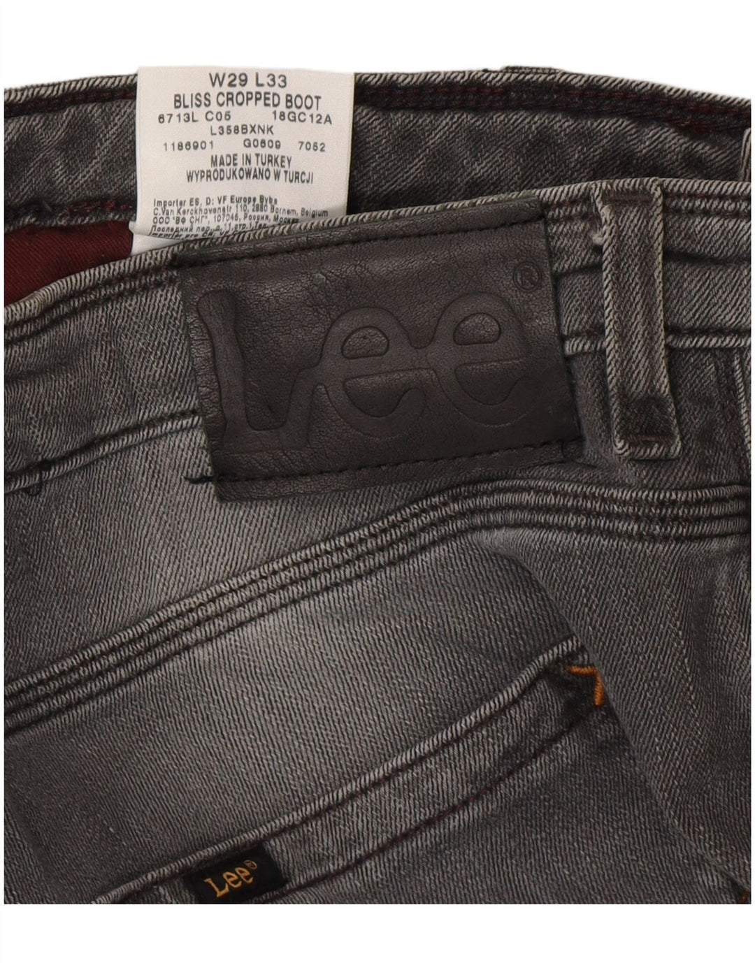LEE Jeans Bliss Crop Bootcut para Mujer W29 L28 Algodón Gris