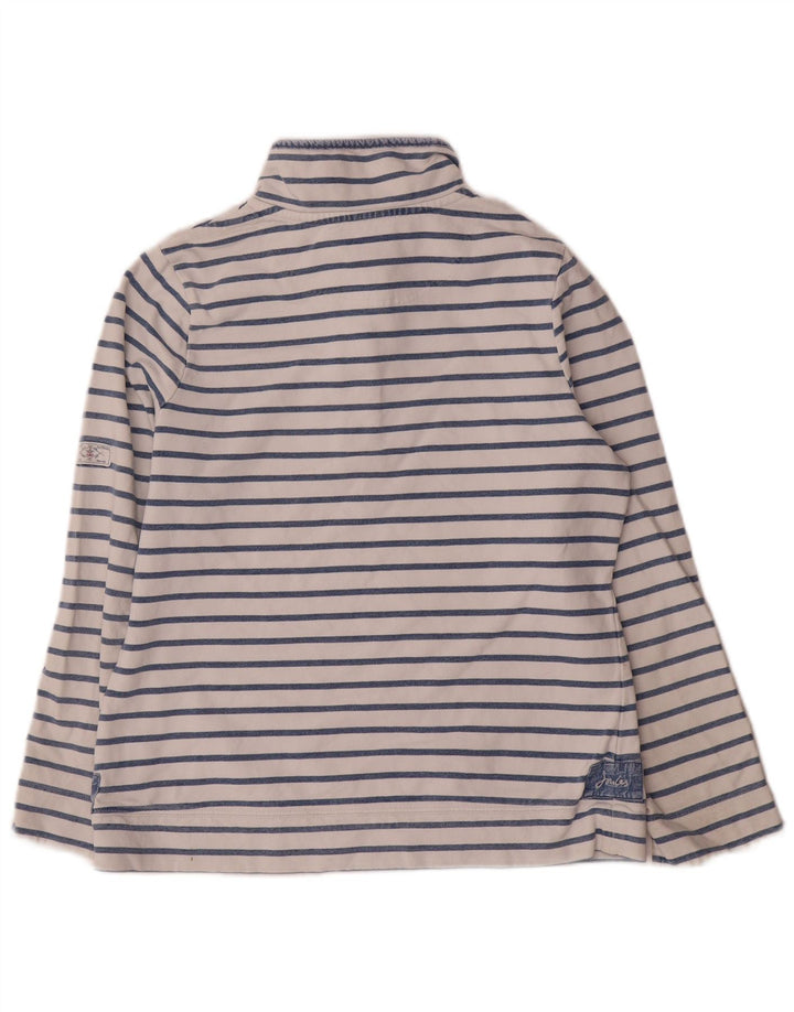 Joules - Sudadera con cuello y botones para mujer, talla 40, talla mediana, color azul a rayas