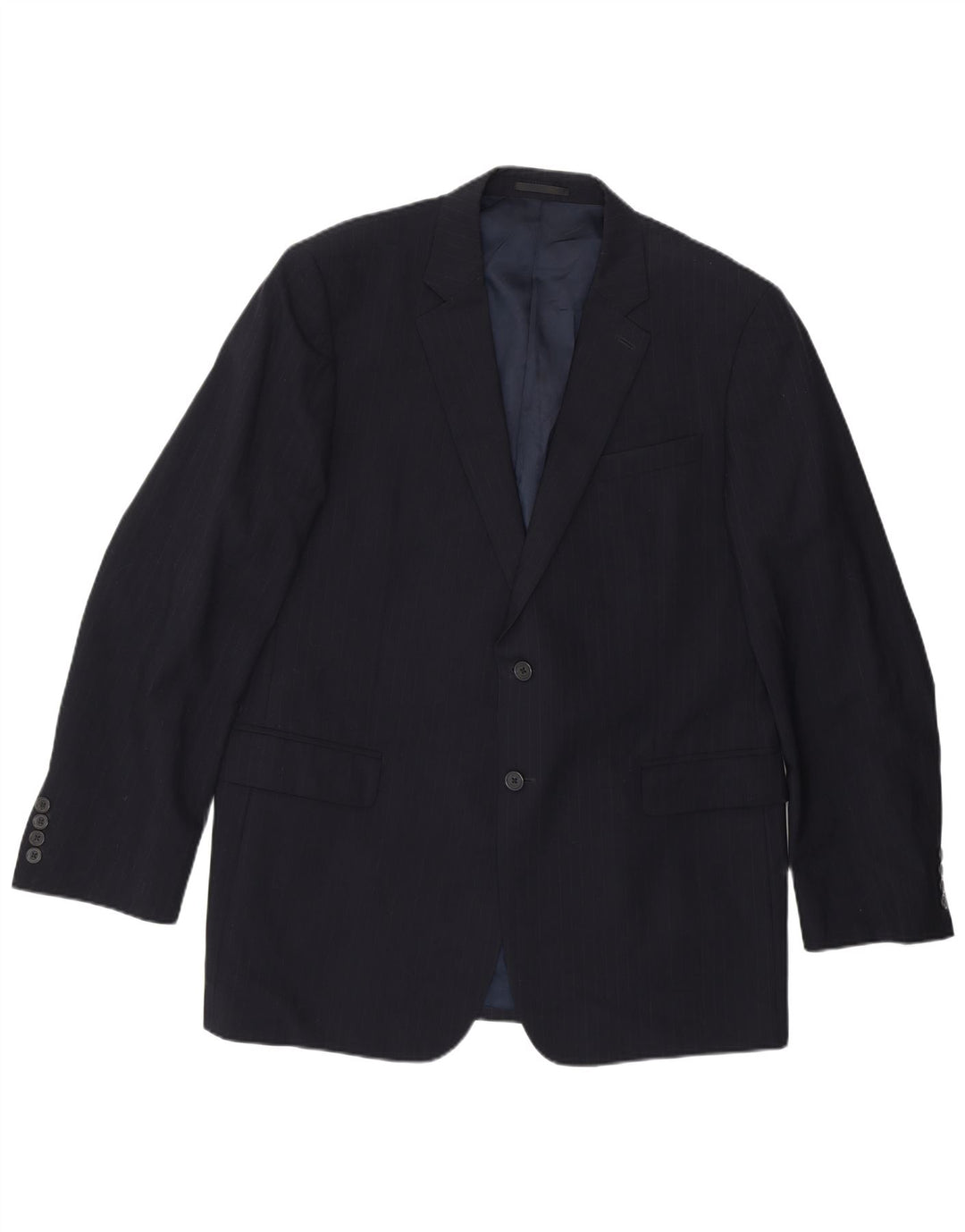 JAEGER Chaqueta tipo blazer de 2 botones para hombre UK 44 2XL Lana a rayas azul marino