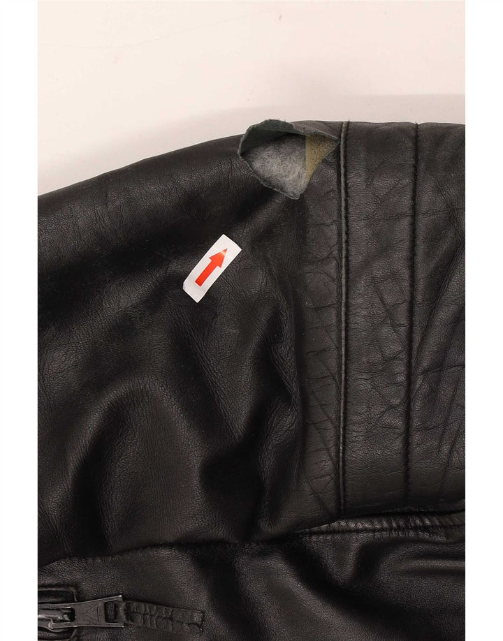 Infinity Chaqueta motera de cuero para hombre UK 40 Large Black