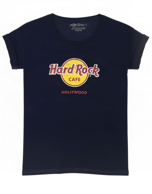 Hard Rock Cafe - Camiseta con gráfico de Hollywood para mujer, talla XL, azul marino