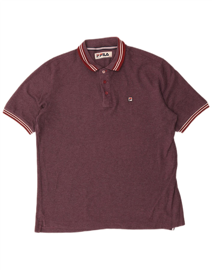 Fila Polo para hombre IT 56 2XL Poliéster burdeos