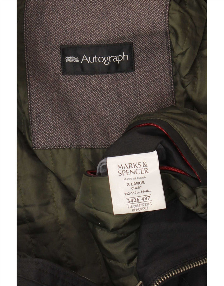 Marks & Spencer Chaqueta Bomber Autograph para Hombre UK 42 XL Poliamida Negra