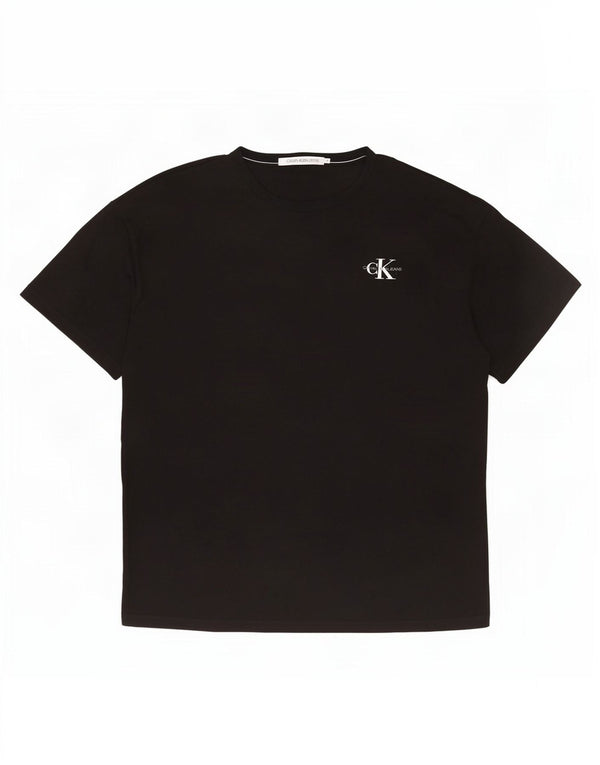 Calvin Klein Jeans - Camiseta gráfica para hombre, talla grande, algodón negro