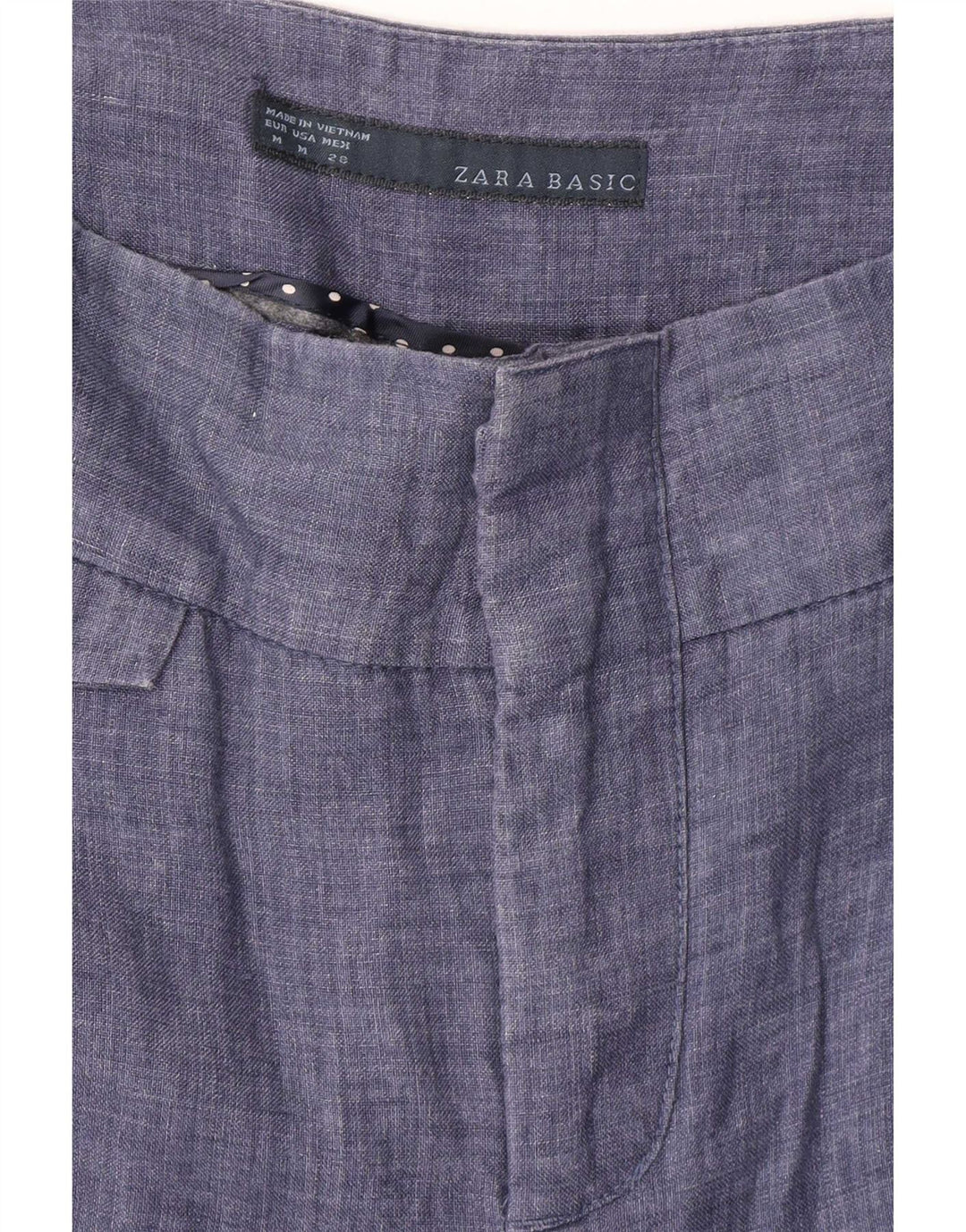 Zara Mujer Pantalones Chinos Pegged Mediano W28 L28 Azul Marino
