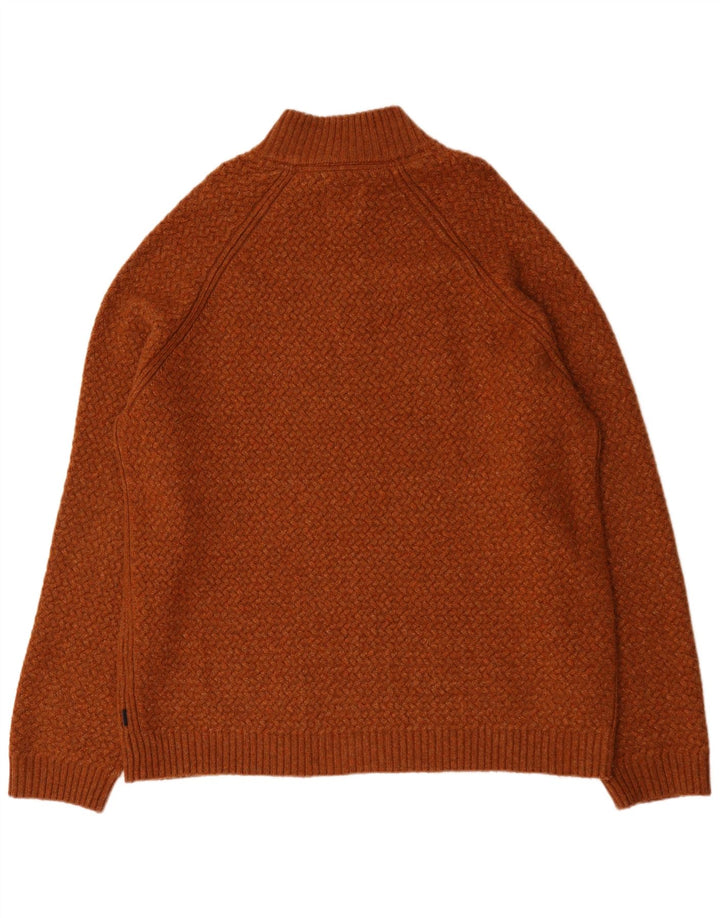 Suéter tipo jersey con cuello y cremallera para hombre de Fat Face 3XL Marrón Chevron