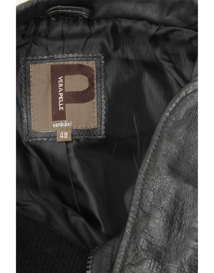 Conbipel Chaqueta De Cuero Para Hombre IT 48 Medium Cuero Negro