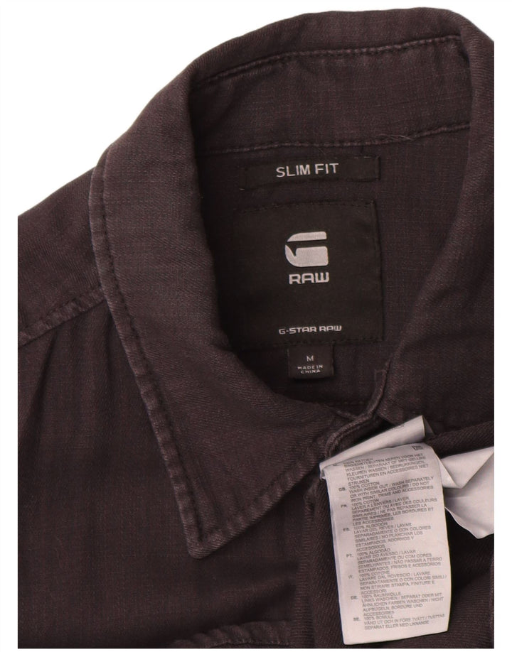 G-Star Hombre Slim Fit Camisa De Algodón Gris Medio