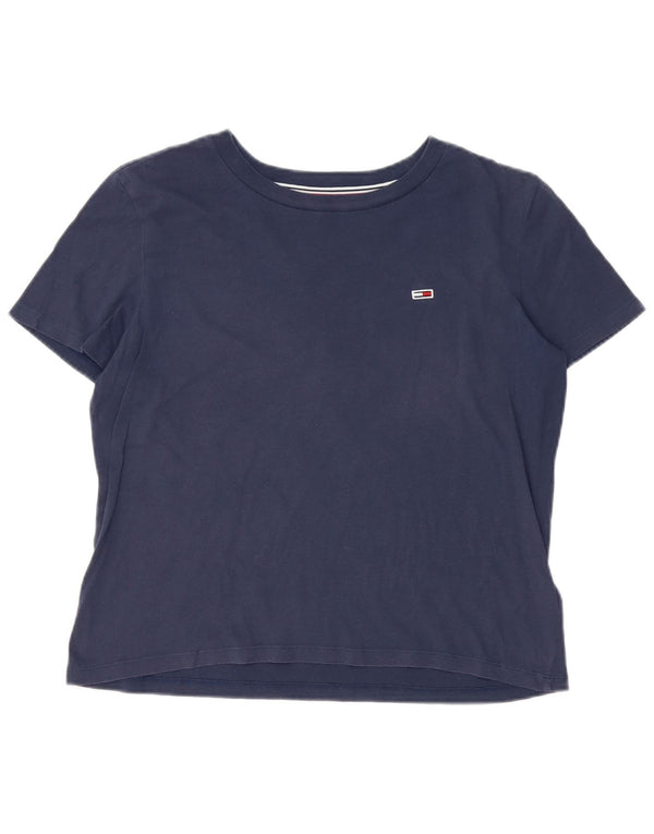 Tommy Hilfiger Camiseta para mujer Top UK 46 Grande Azul marino Algodón