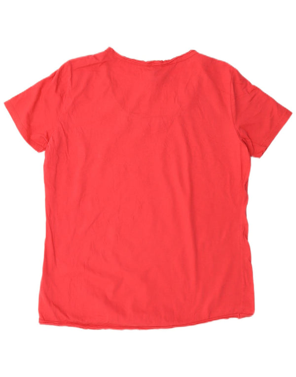 Desigual Mujer Camiseta Gráfica Top UK 18 XL Algodón Rojo
