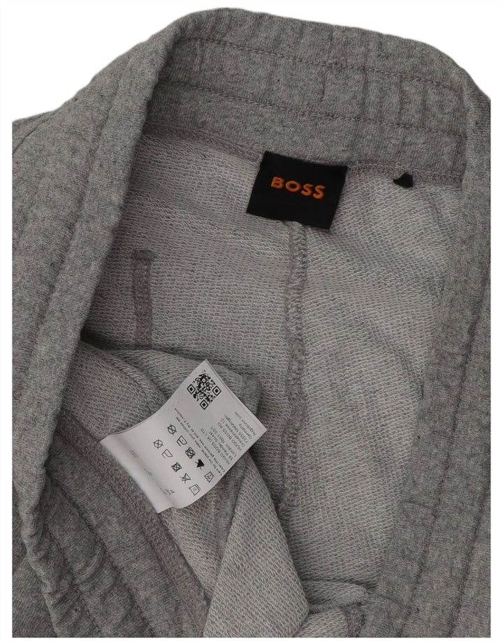 HUGO BOSS Pantalones de chándal para hombre Joggers Small Gris Algodón