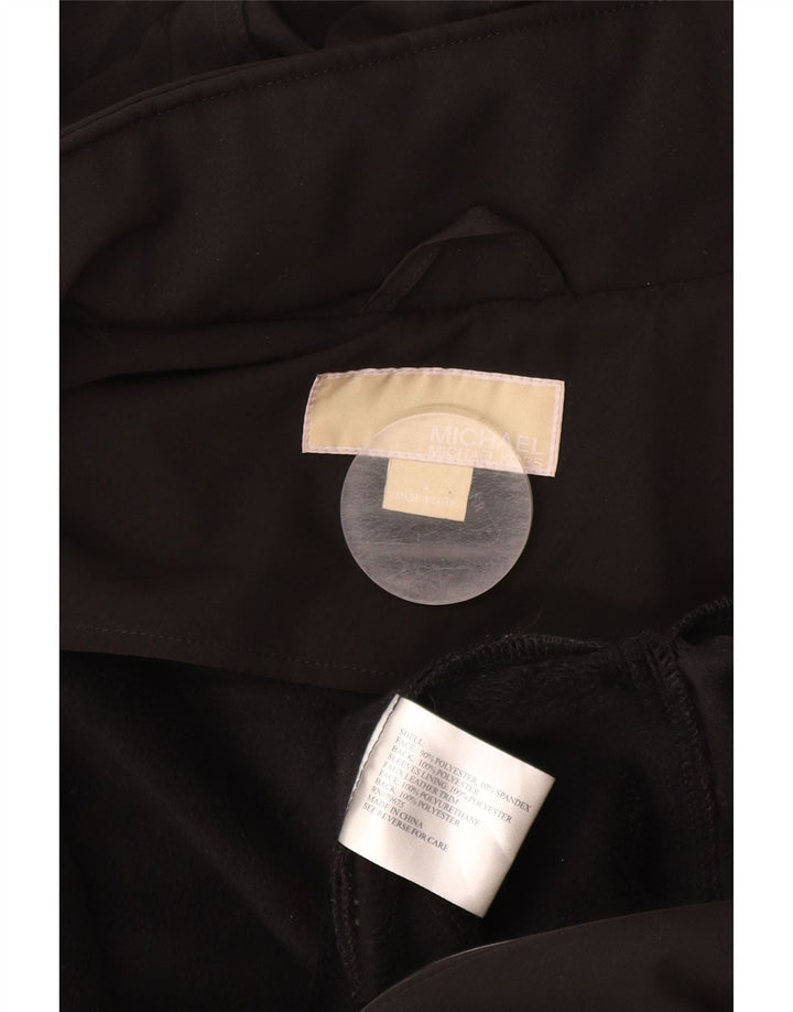 MICHAEL KORS Chaqueta parka con capucha para mujer UK 46 Grande Poliéster negro