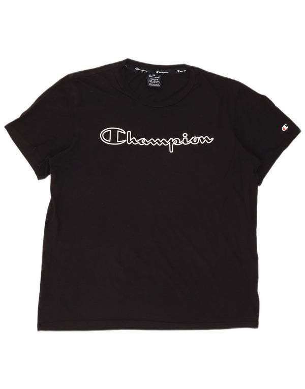 Champion Camiseta gráfica para hombre Top Medium Black Cotton