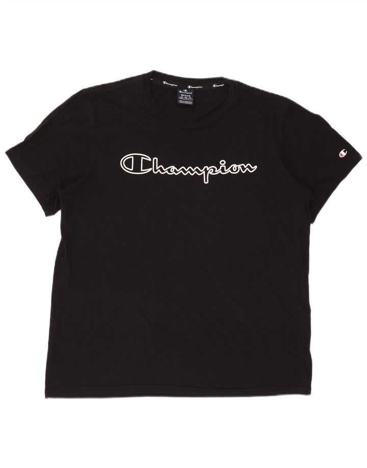 Champion Camiseta gráfica para hombre Top Medium Black Cotton