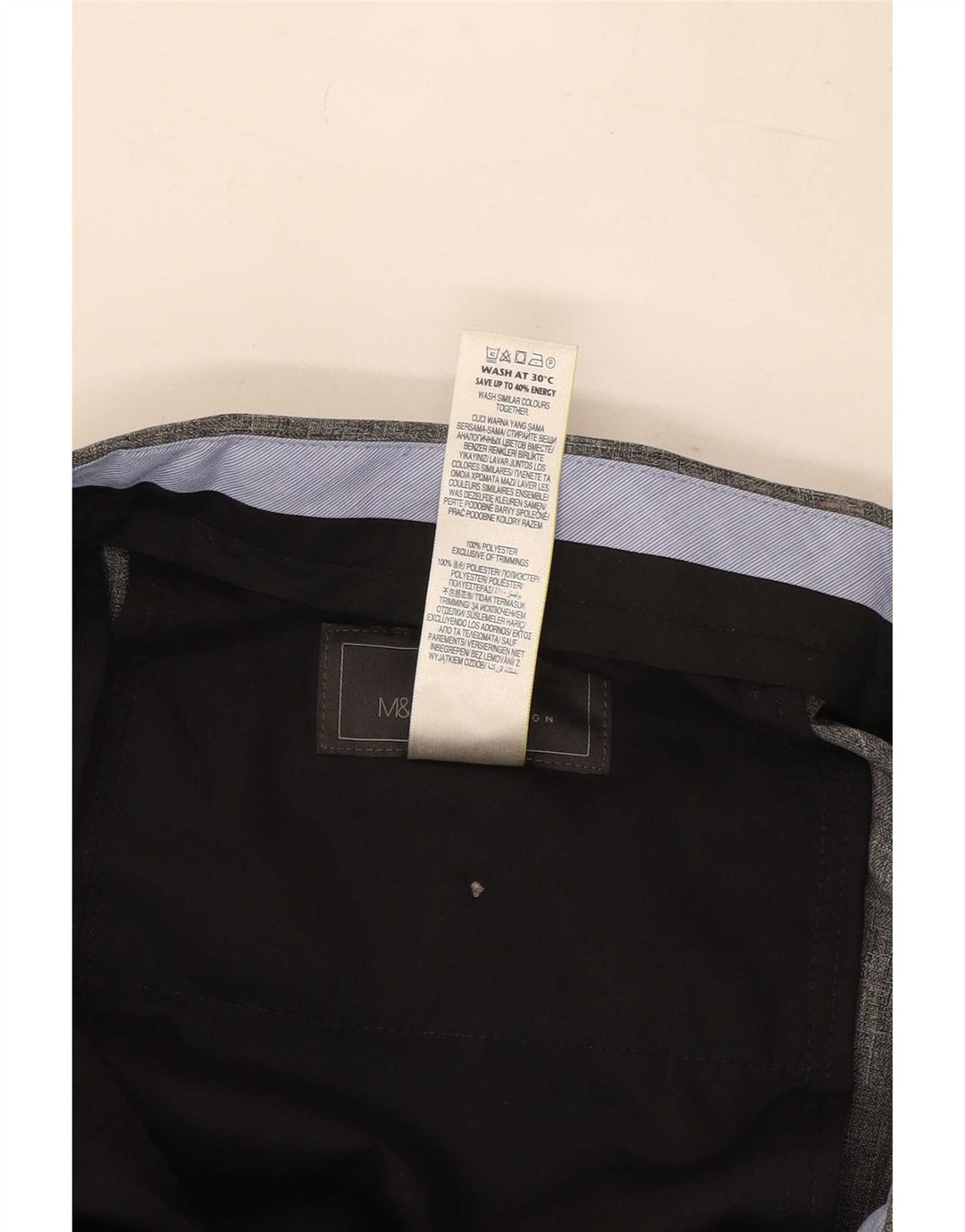 Marks & Spencer Hombres W34 L31 Poliéster gris