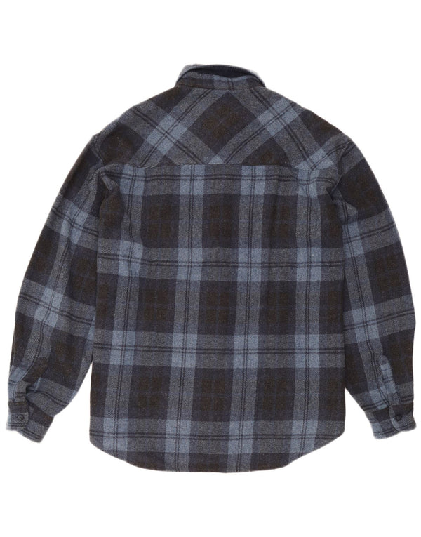 Conte of Florence Camisa Sobrecamisa Hombre XL Lana A Cuadros Azul