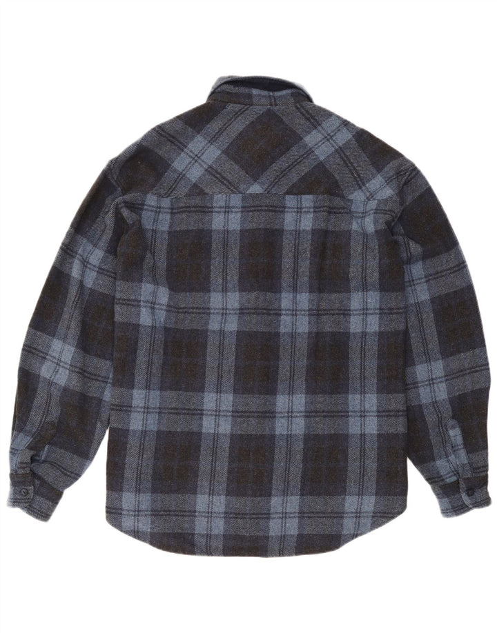Conte of Florence Camisa Sobrecamisa Hombre XL Lana A Cuadros Azul
